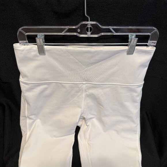 LULULEMON Women's Large White Ready Set Go Crop Mesh Panels - Picture 5 of 11